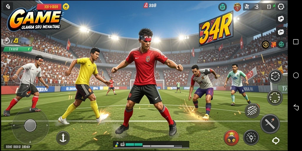 Screenshot utama 34R menampilkan gameplay olahraga yang menegangkan.