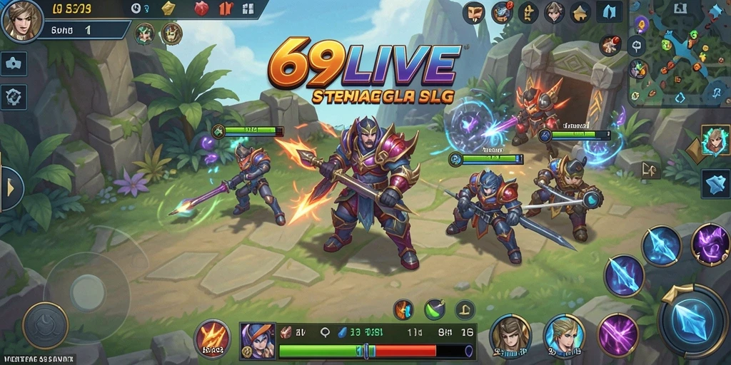 Screenshot 69LIVE menampilkan aksi seru dalam strategi SLG.