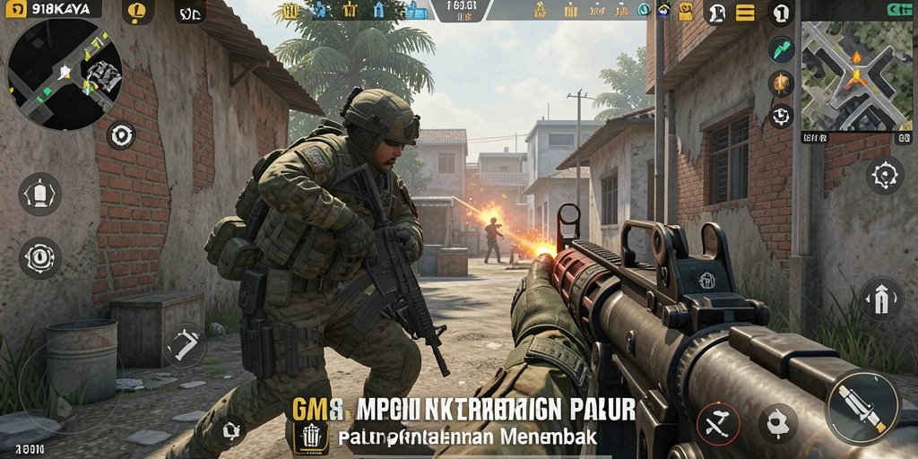 Tampilan gameplay intens 918KAYA dengan aksi tembak-menembak.