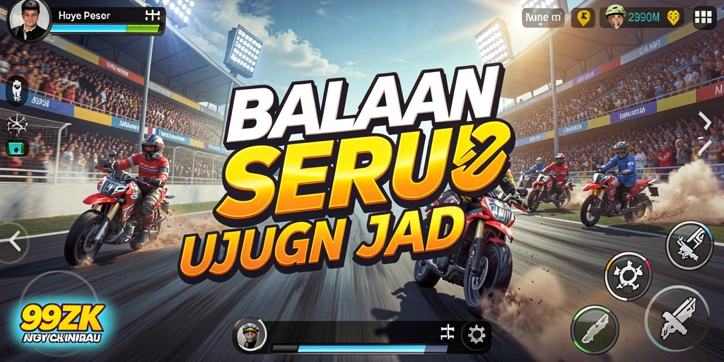 Tampilan gameplay seru dalam balapan di 99ZK.