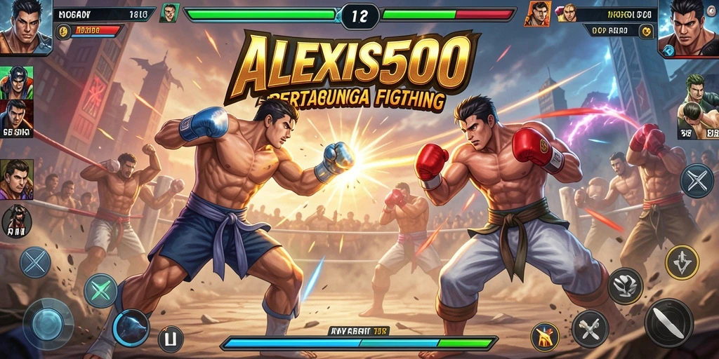 Tampilan gameplay mendebarkan dari ALEXIS500 dalam pertarungan Fighting.