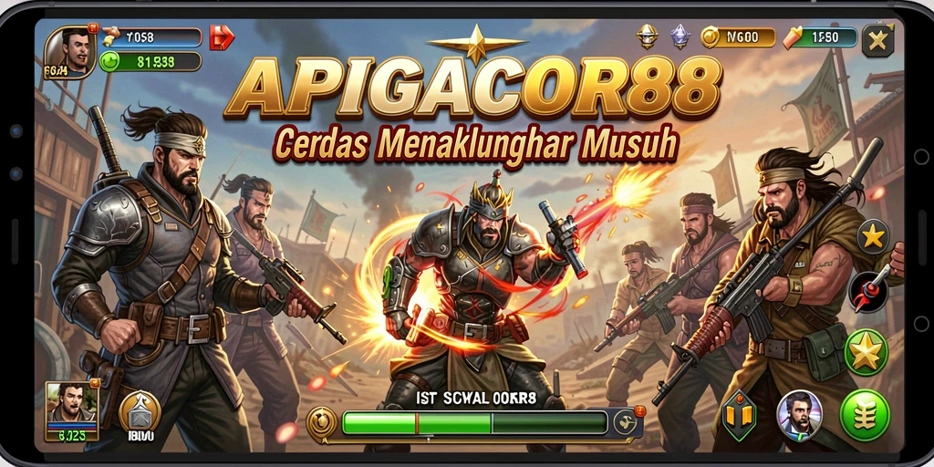 Tampilan gameplay APIGACOR88 saat pertarungan strategis berlangsung.