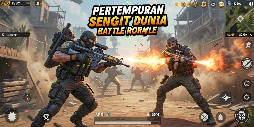 Gameplay seru EVIP2 dalam pertarungan Battle Royale yang mendebarkan.