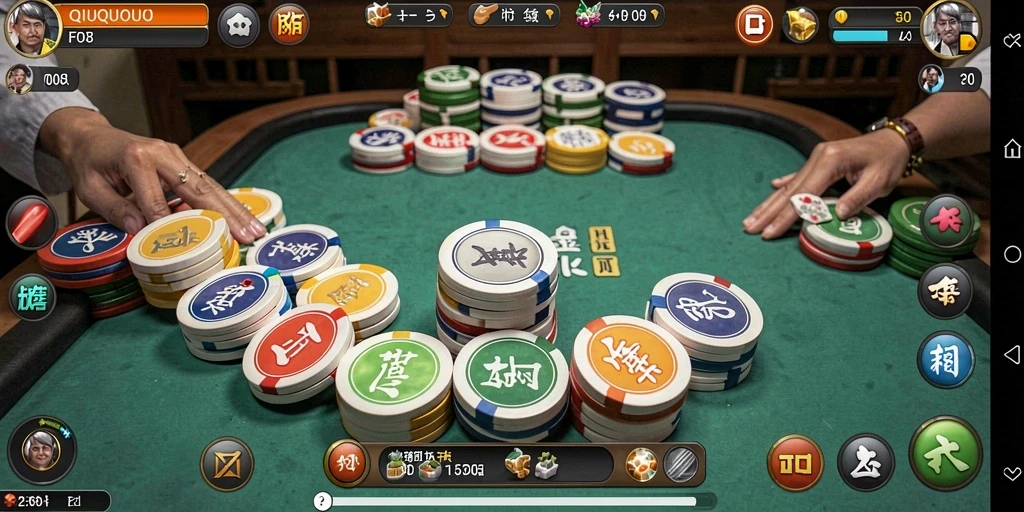 Screenshot gameplay F08 yang menampilkan momen mendebarkan di QiuQiu.