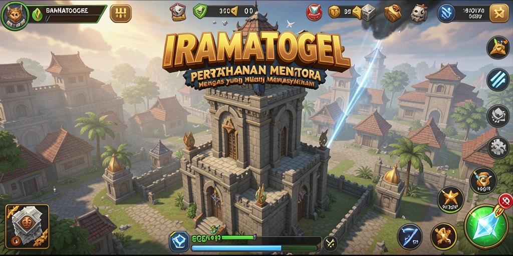 Tampilan aksion menara dalam IRAMATOGEL saat melawan musuh.