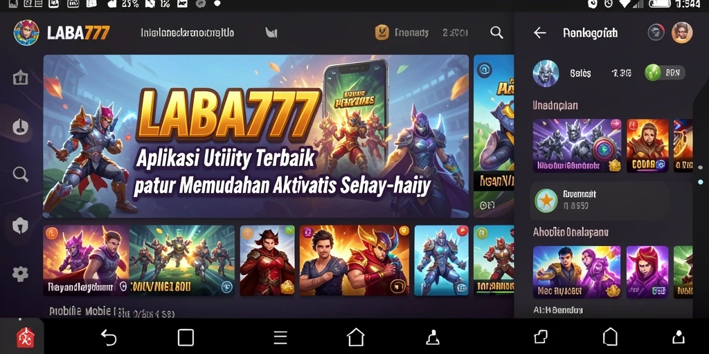 Tampilan utama aplikasi LABA777 yang praktis dan efektif.
