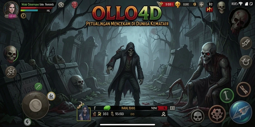 Screenshot gameplay OLLO4D menampilkan suasana horor dan ketegangan.