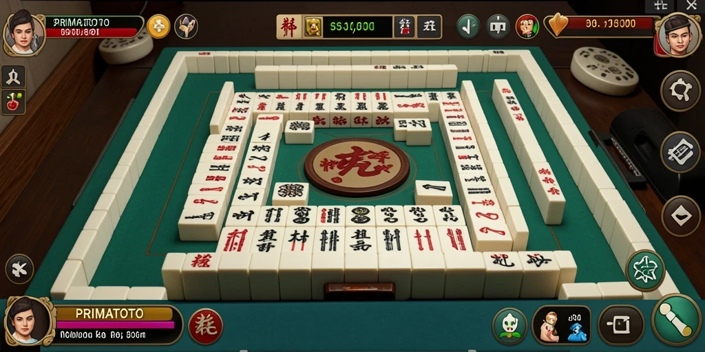 Tampilan gameplay PRIMATOTO dengan desain Mahjong yang menawan.