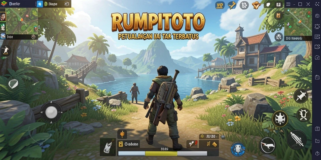 Gameplay RUMPITOTO yang penuh petualangan di dunia terbuka.