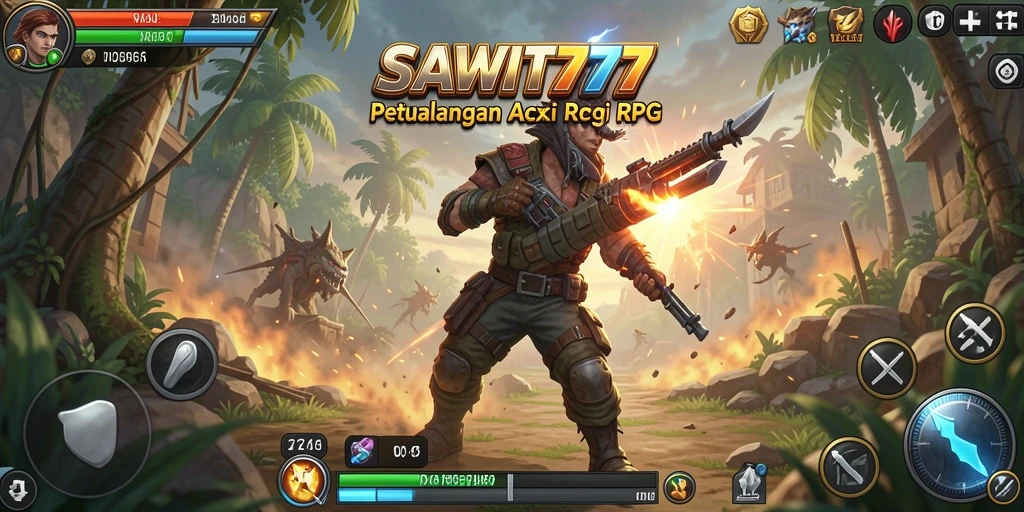 Screenshot gameplay SAWIT777 menampilkan aksi pertarungan yang mendebarkan.