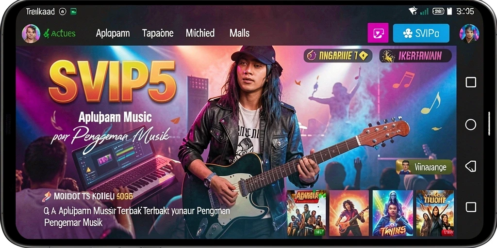 Screenshot menunjukkan gameplay seru dan interaksi musik di SVIP5.