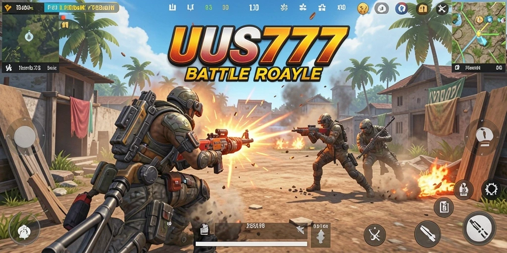 Tangkapan layar menunjukkan pertempuran epik di UUS777 Battle Royale.