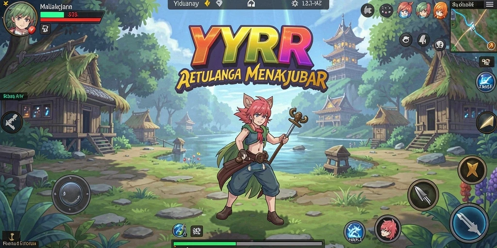 Screenshot utama YYRR menampilkan pertempuran karakter anime yang mendebarkan.
