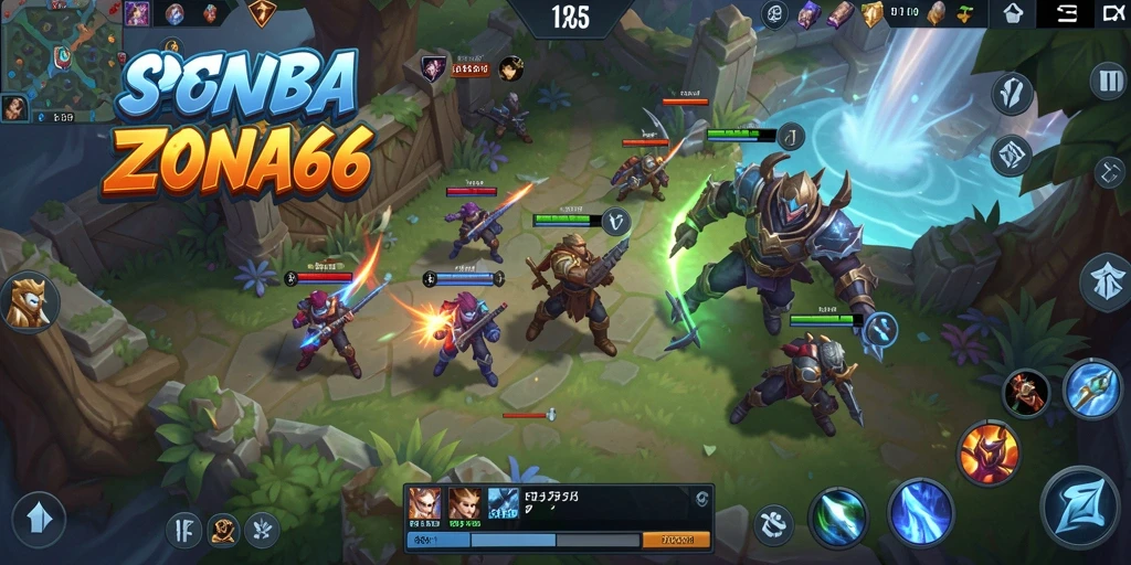 Tampilan gameplay ZONA66 yang dinamis dan kompetitif.